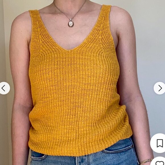 Madewell Women's Monterey Sweater Tank in Mustard Yellow L - Picture 1 of 7